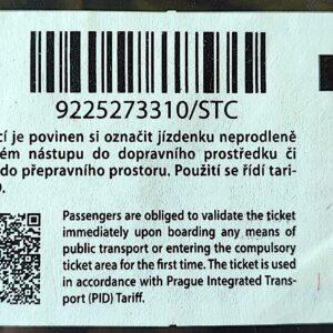 Ticket Metro Trem Praga Republica Tcheca 2