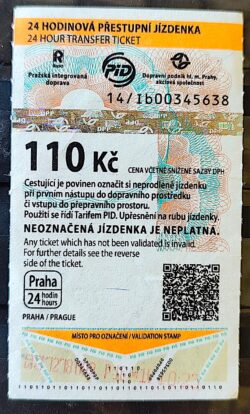 Ticket Metro Trem Praga Republica Tcheca 2