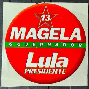 Adesivo Presidente Lula e Governador Magela Partido dos Trabalhadores 2003 1