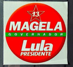 Adesivo Presidente Lula e Governador Magela Partido dos Trabalhadores 2003 3