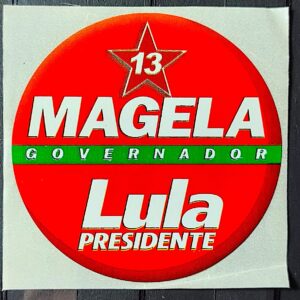 Adesivo Presidente Lula e Governador Magela Partido dos Trabalhadores 2003 3