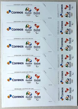 Adesivos Etiqueta Olimpiadas Paralimpiadas Rio 2016 Folha
