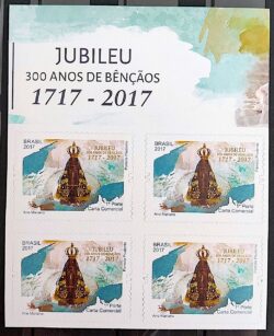 C 3706 Selo Nossa Senhora Aparecida Religiao 2017 Quadra Vinheta Jubileu
