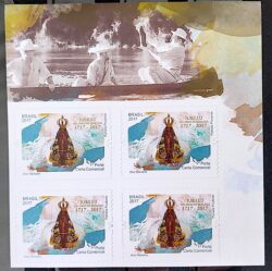 C 3706 Selo Nossa Senhora Aparecida Religiao 2017 Quadra Vinheta Pescadores