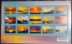 C 4037 Selo Por do Sol Catavento Barco Igreja 2022 Folha