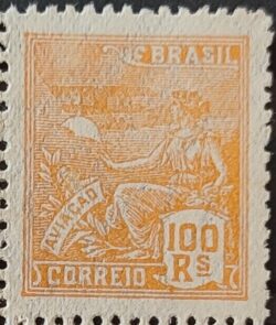 Selo Regular Cod RHM 280 Vovo Aviacao Aviao 100 Reis Filigrana K 1931