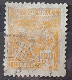 Selo Regular Cod RHM 280 Vovo Aviacao Aviao 100 Reis Filigrana K 1931 Circulado 5