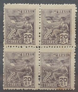 Selo Regular Cod RHM 276 Vovo Aviacao Aviao 20 Reis Filigrana K 1931 Quadra