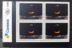C 3820 Selo Eclipse Solar Sobral Lua Sol 2019 Quadra Vinheta Correios