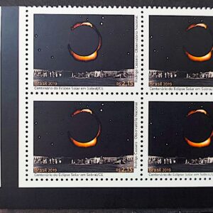C 3820 Selo Eclipse Solar Sobral Lua Sol 2019 Quadra Vinheta Correios