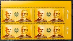 C 3830 Selo Academia Brasileira de Letras Joaquim Nabuco e Machado de Assis 2019 Quadra Vinheta Correios