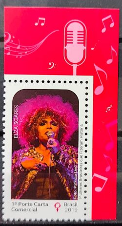 C 3833 Selo Mulheres Brasileiras Elza Soares Musica 2019 Vinheta Microfone