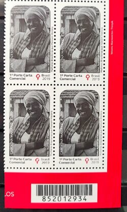 C 3851 Selo Mulheres Brasileias Historia Carolina Maria de Jesus 2019 Quadra Codigo de Barras