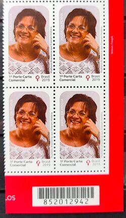 C 3873 Selo Mulheres Brasileiras Que Fizeram Historia Maria da Penha Direitos da Mulher 2019 Quadra Codigo de Barras