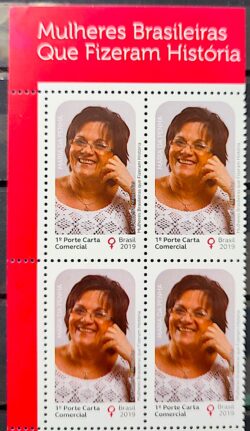 C 3873 Selo Mulheres Brasileiras Que Fizeram Historia Maria da Penha Direitos da Mulher 2019 Quadra Vinheta Texto