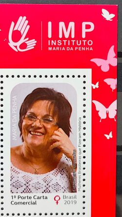C 3873 Selo Mulheres Brasileiras Que Fizeram Historia Maria da Penha Direitos da Mulher 2019 Vinheta IMP