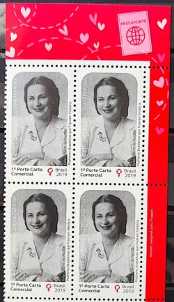 C 3878 Selo Mulheres Historia Aracy Guimaraes Rosa 2019 Quadra Vinheta Passaporte