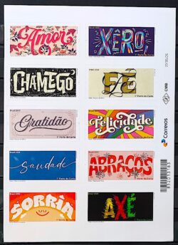 C 3947 Selo de Natal Palavras 2020 Codigo de Barras Vinheta Correios