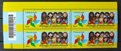 C 3983 Selo Chega de Trabalho Infantil Crianca 2021 Gomado Quadra Codigo de Barras