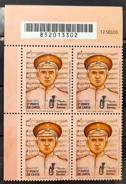 C 3987 Selo Maestro Tonheca Dantas Musica Bombardino 2021 Quadra Codigo de Barras