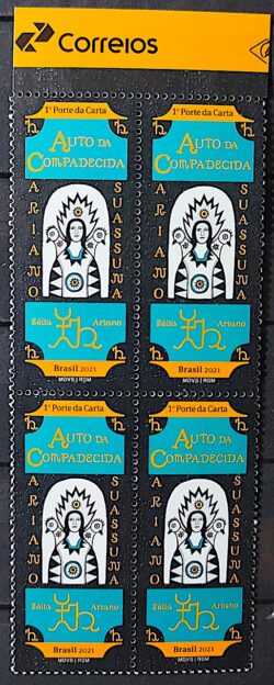 C 3988 Selo Auto da Compadecida Ariano Suassuna Literatura 2021 Quadra Vinheta Correios