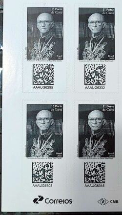 C 4018 Selo Centenario Oscar Dias Correa Politico Advogado Direito Justica 2021 Quadra Vinheta Correios