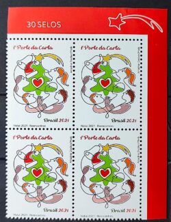 C 4019 Selo Reecontros Natal 2021 Quadra Vinheta Cometa