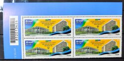 C 4024 Selo Relacoes Diplomaticas Brasil Estonia Brasilia Talin Mao Itamaraty Bandeira 2021 Quadra Codigo de Barras