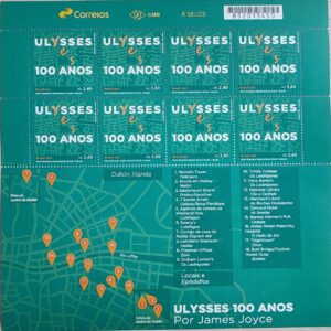 C 4054 Selo Relacoes Diplomaticas Irlanda Literatura Ulysses James Joyce 2022 Folha