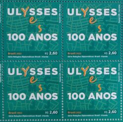 C 4054 Selo Relacoes Diplomaticas Irlanda Literatura Ulysses James Joyce 2022 Quadra