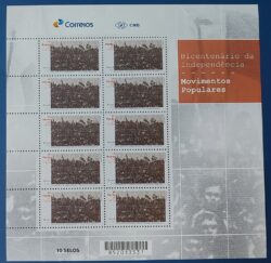 C 4056 Selo Bicentenario da Independencia Movimentos Populares 2022 Folha