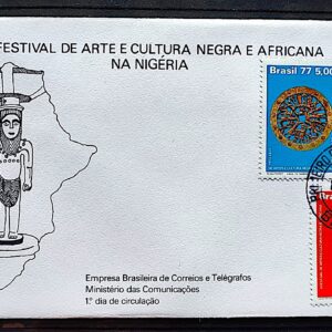 Envelope FDC 112 1977 Cultura Negra Africana Nigeria CPD Brasilia