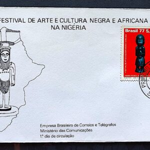 Envelope FDC 112 1977 Cultura Negra Africana Nigeria CPD SP