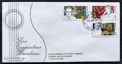 Envelope FDC 117 1977 Compositores Brasileiros Villa Lobos Chiquinha Gonzaga Noel Rosa CPD Brasilia