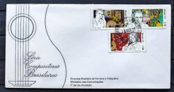 Envelope FDC 117 1977 Compositores Brasileiros Villa Lobos Chiquinha Gonzaga Noel Rosa CPD Noroeste 2