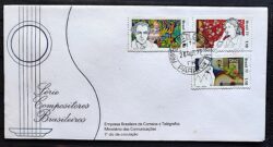 Envelope FDC 117 1977 Compositores Brasileiros Villa Lobos Chiquinha Gonzaga Noel Rosa CPD PR