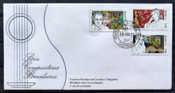 Envelope FDC 117 1977 Compositores Brasileiros Villa Lobos Chiquinha Gonzaga Noel Rosa CPD SP 1