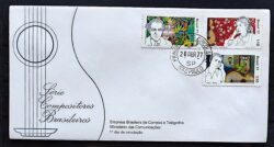 Envelope FDC 117 1977 Compositores Brasileiros Villa Lobos Chiquinha Gonzaga Noel Rosa CPD SP 2