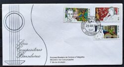 Envelope FDC 117 1977 Compositores Brasileiros Villa Lobos Chiquinha Gonzaga Noel Rosa CPD SP 3