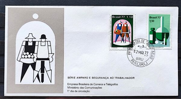 Envelope FDC 118 1977 Amparo e Seguranca CPD Bauru