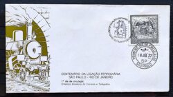 Envelope FDC 123 1977 Ferrovia Sao Paulo Rio CBC e CPD SP 1