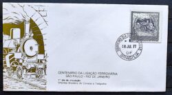 Envelope FDC 123 1977 Ferrovia Sao Paulo Rio CPD Brasilia