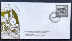 Envelope FDC 123 1977 Ferrovia Sao Paulo Rio CPD Noroeste 1