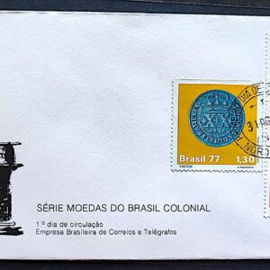 Envelope FDC 130 1977 Moedas do Brasil Colonial Numismatica CPD Noroeste 2