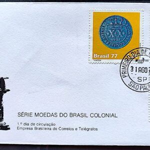 Envelope FDC 130 1977 Moedas do Brasil Colonial Numismatica CPD SP 1