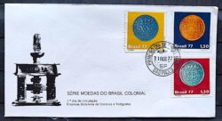 Envelope FDC 130 1977 Moedas do Brasil Colonial Numismatica CPD SP 2