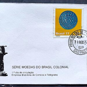 Envelope FDC 130 1977 Moedas do Brasil Colonial Numismatica CPD SP 2