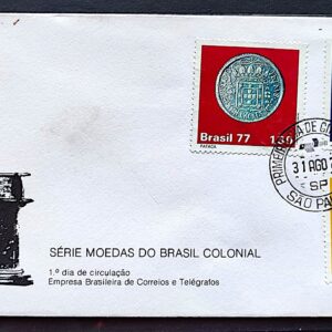 Envelope FDC 130 1977 Moedas do Brasil Colonial Numismatica CPD SP 3