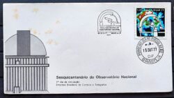 Envelope FDC 134 1977 Observatorio Nacional CBC e CPD Brasilia 1