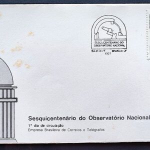 Envelope FDC 134 1977 Observatorio Nacional CBC e CPD Brasilia 1